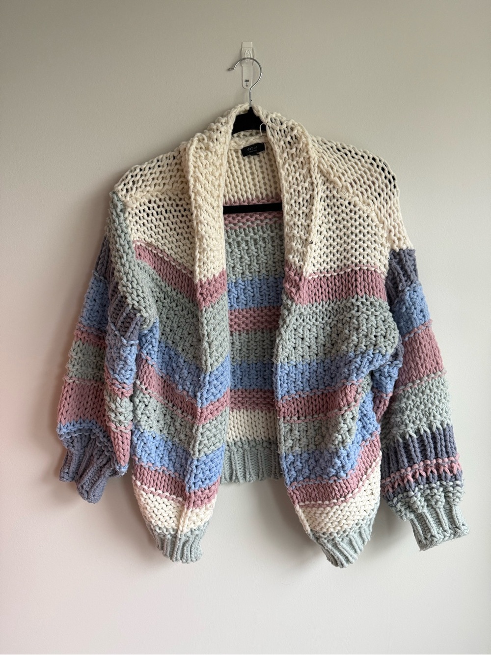 debut Chunky knit cardigan - Cream, Pink, Blue, Sage
